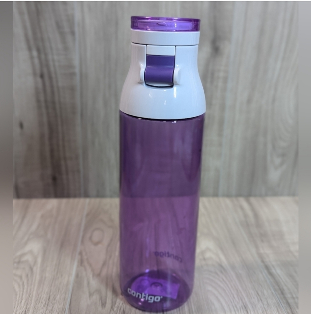 CONTIGO "Jackson" Water Bottle LILAC Purple White 24oz Flip Top Travel Workout